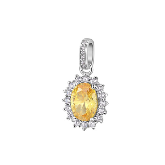 Charm ovale donna Brosway Fancy in argento con zirconi gialli e bianchi FEY04-1