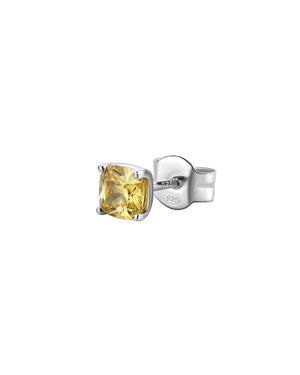 Mono orecchino punto luce della collezione Brosway Fancy da donna in argento 925‰ rodiato con zircone giallo FEY06