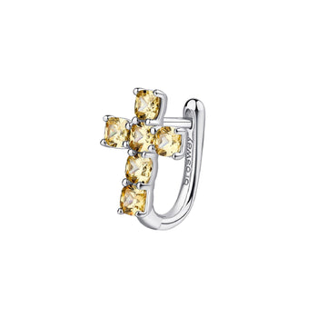 Orecchino croce a lobo donna Brosway Fancy in argento con zirconi gialli FEY10-1