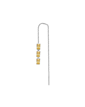 Mono orecchino pendente della collezione Brosway Fancy da donna in argento 925‰ rodiato con zirconi gialli FEY12