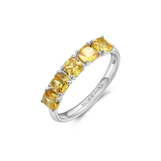 Anello veretta da donna Brosway Fancy in argento con zirconi gialli FEY14-1