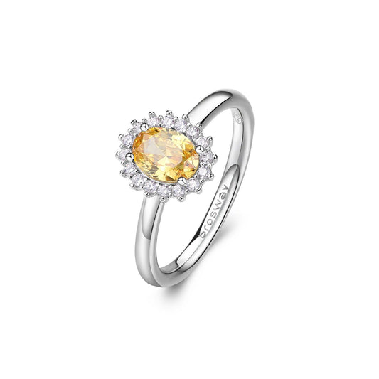 Anello donna Brosway Fancy in argento con zirconi bianchi e uno giallo FEY65-1