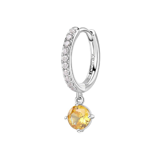 Orecchino donna Brosway Fancy in argento con zirconi bianchi e uno giallo FEY75-1