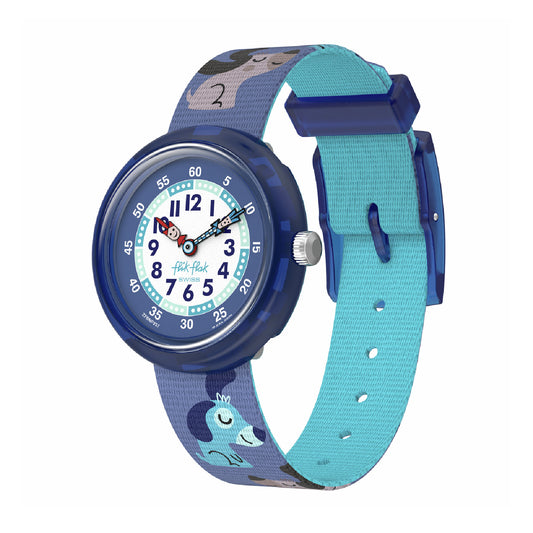 Orologio bimbi Flik Flak in plastica e cinturino con cagnolini
