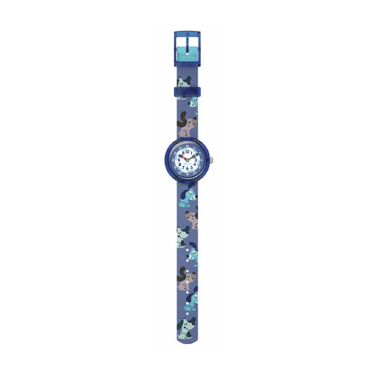 Orologio bimbi Flik Flak in plastica e cinturino con cagnolini
