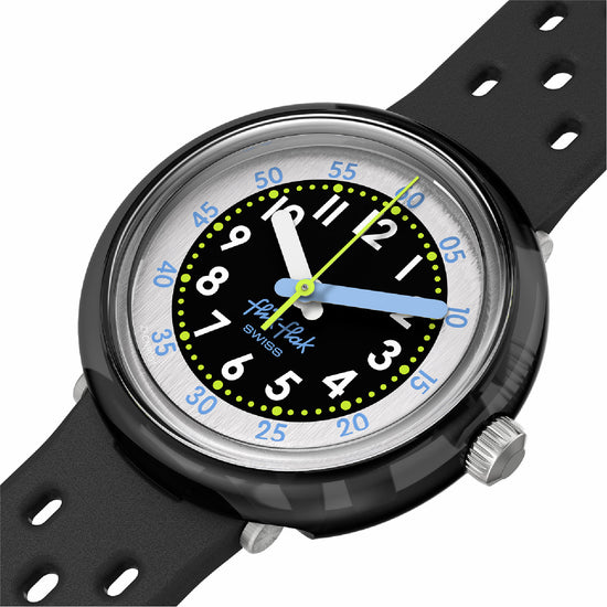 orologio solo tempo bambino Flik Flak FIZZ IN BLACK Nero MISURA UNICA