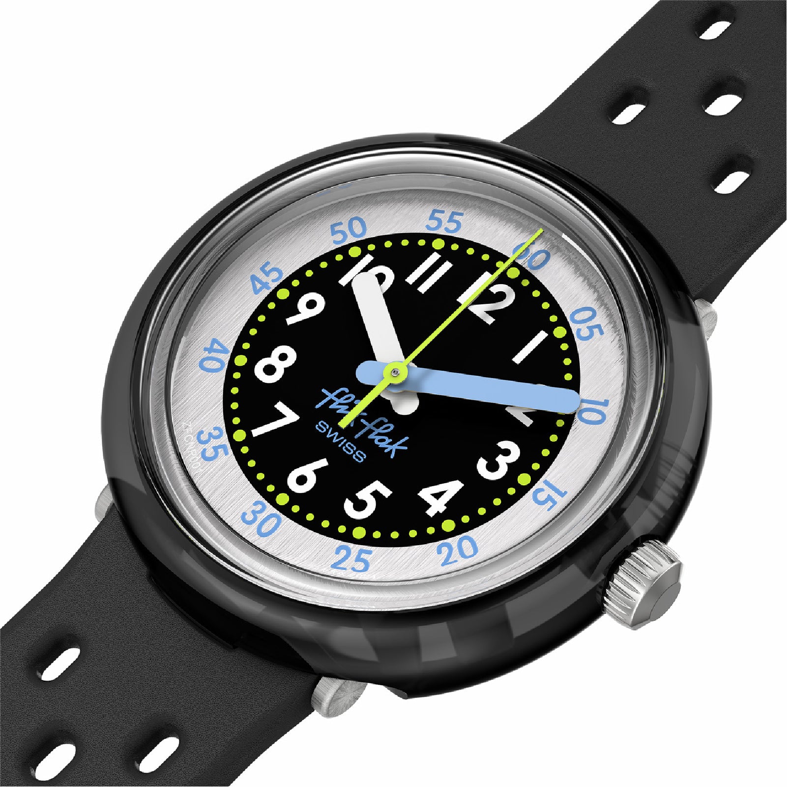 orologio solo tempo bambino Flik Flak FIZZ IN BLACK Nero MISURA UNICA