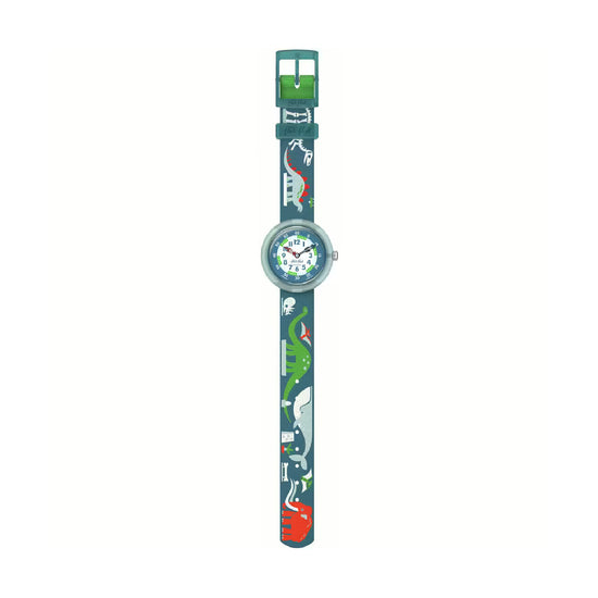 Orologio solo tempo Flik Flak color verde e blu da bambino MISURA UNICA