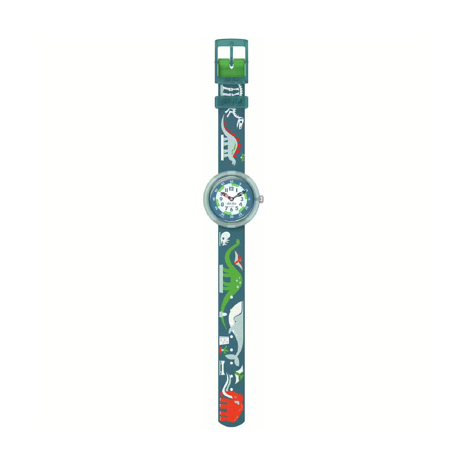 Orologio solo tempo Flik Flak color verde e blu da bambino MISURA UNICA