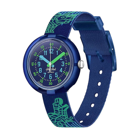 orologio solo tempo bambino Flik Flak CYBEROZAURUS blu MISURA UNICA
