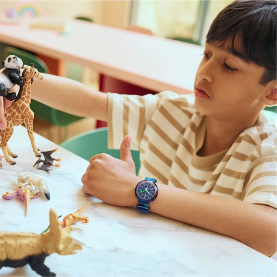 orologio solo tempo bambino Flik Flak CYBEROZAURUS blu MISURA UNICA