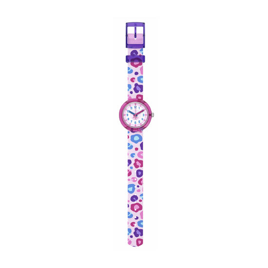 Orologio solo tempo bambina Flik Flak Flower Fields rosa con fiorellini MISURA UNICA