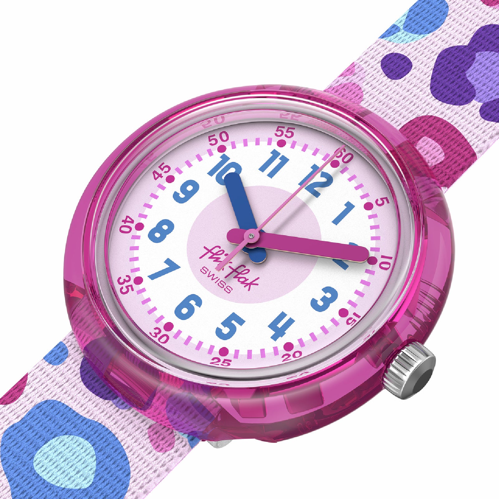 Orologio solo tempo bambina Flik Flak Flower Fields rosa con fiorellini MISURA UNICA