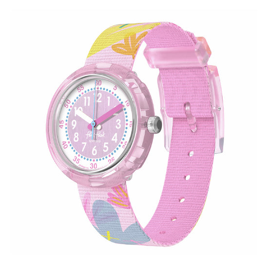 Orologio solo tempo bambina Flik Flak Flower Fields rosa chiaro MISURA UNICA