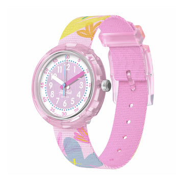 Orologio solo tempo bambina Flik Flak Flower Fields rosa chiaro MISURA UNICA