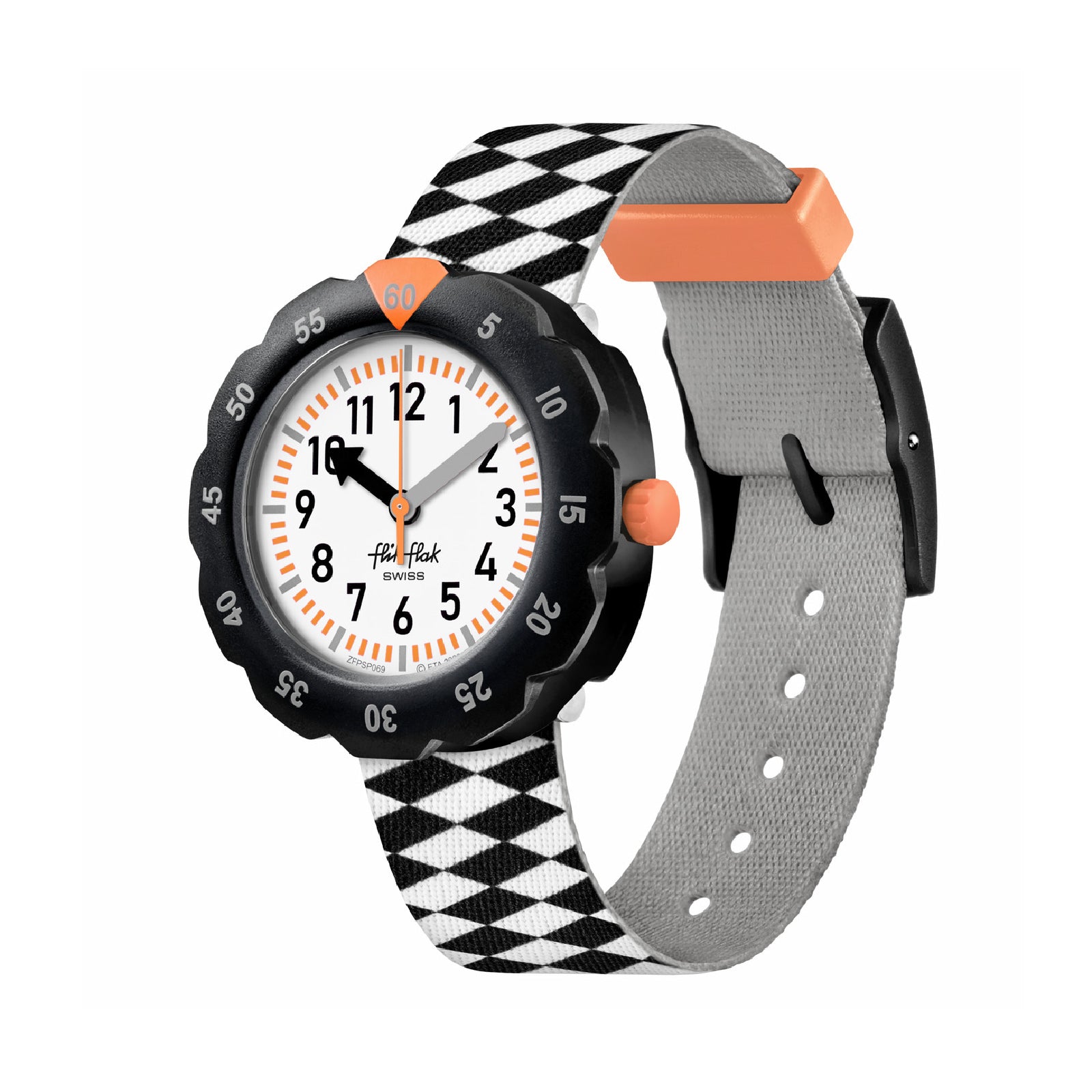 Orologio solo tempo Flik Flak in plastica bianco e nero FF.ZFPSP069