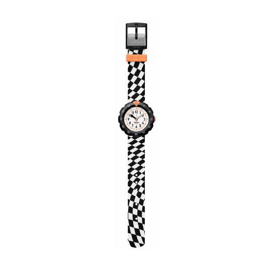 Orologio solo tempo Flik Flak in plastica bianco e nero FF.ZFPSP069