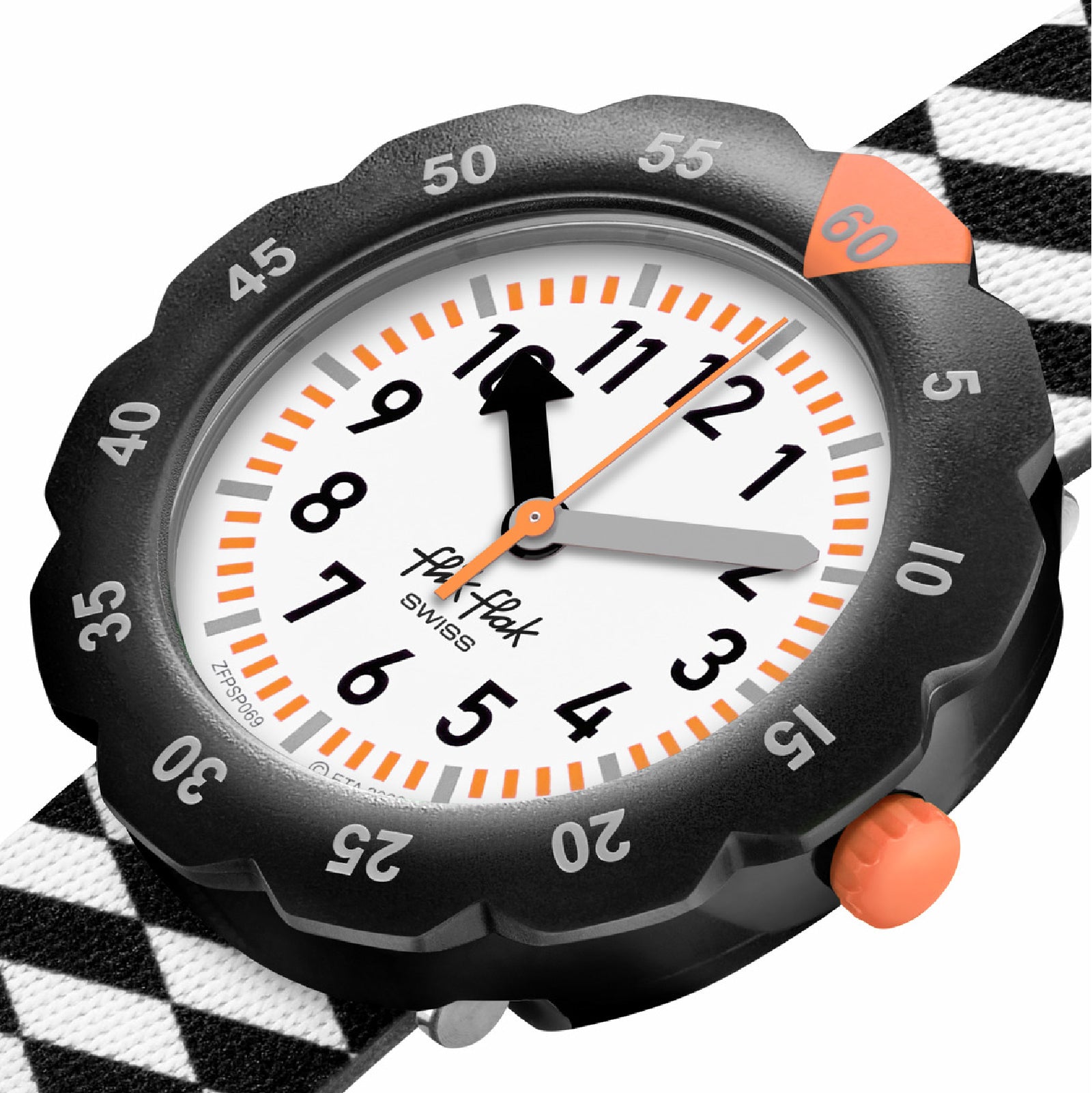 Orologio solo tempo Flik Flak in plastica bianco e nero FF.ZFPSP069