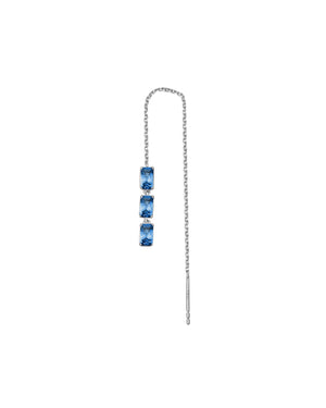 Mono orecchino pendente della collezione Brosway Fancy da donna in argento 925‰ rodiato con zirconi blu FFB13