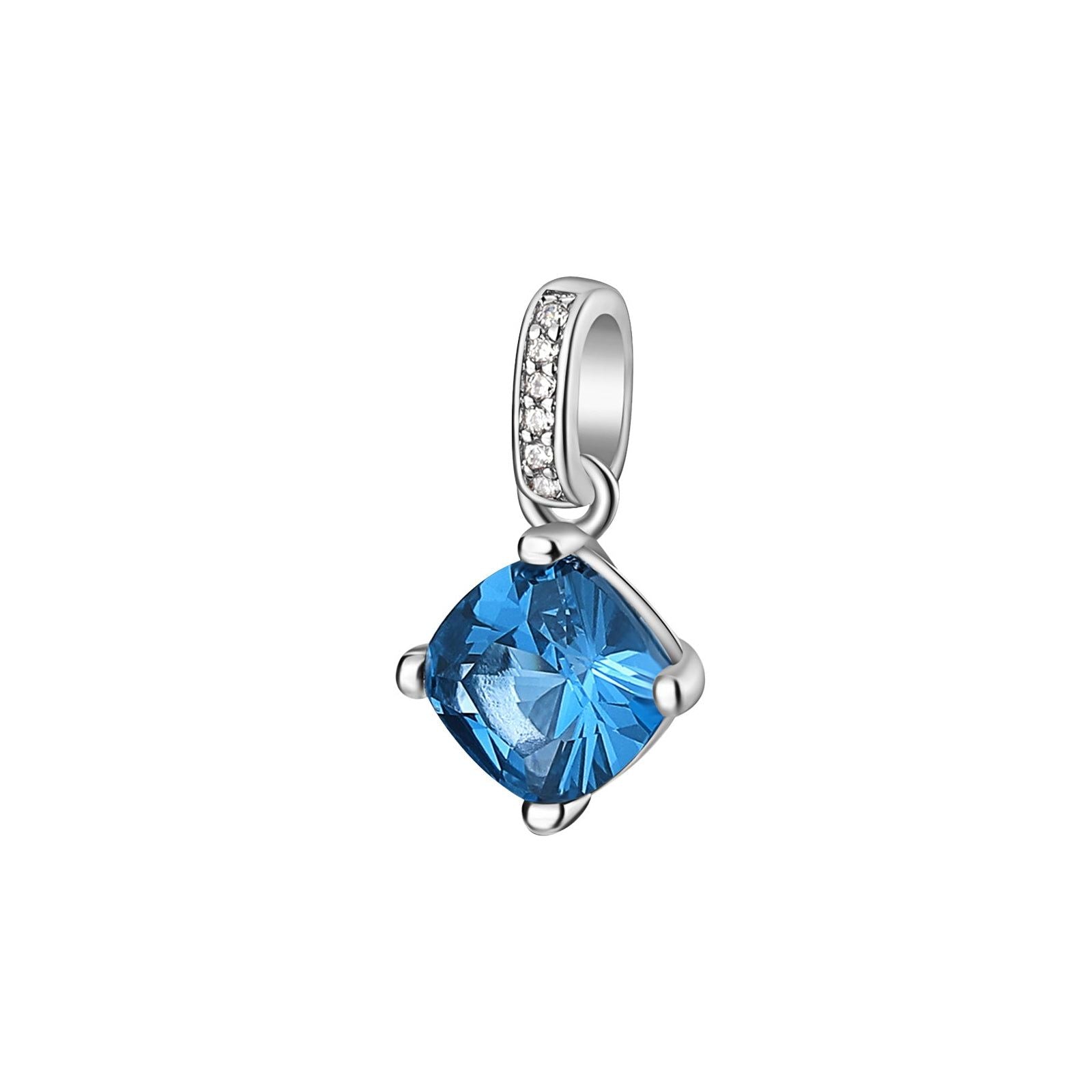 Charm donna Brosway Fancy argento zirconi bianchi quadrato blu FFB15-1