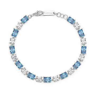 Bracciale tennis donna Brosway Fancy argento zirconi bianchi e blu FFB16-1