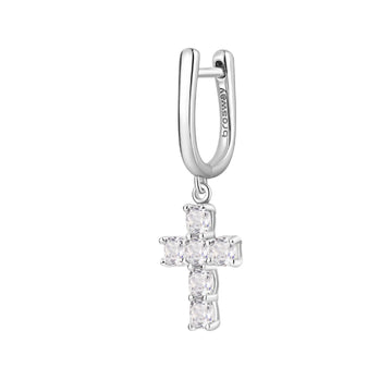 Orecchino croce pendente Brosway Fancy donna in argento e zirconi bianchi FIW22-1
