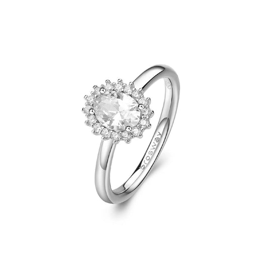 Anello donna Brosway Fancy in argento con zirconi bianchi e uno ovale FIW79-1