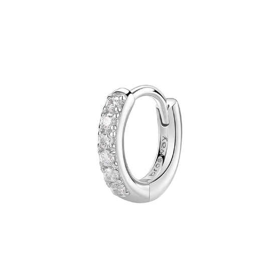 Orecchino cerchio donna Brosway Fancy in argento 12 mm con zirconi bianchi FIW88-1