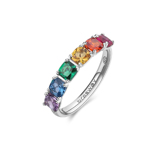Anello veretta Brosway Francy donna in argento con zirconi multicolor FJR07-1