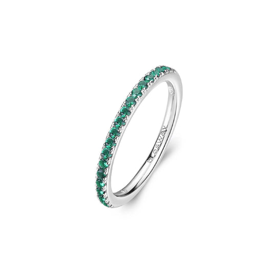 Anello veretta donna Brosway Fancy in argento con zirconi verdi FLG65-1