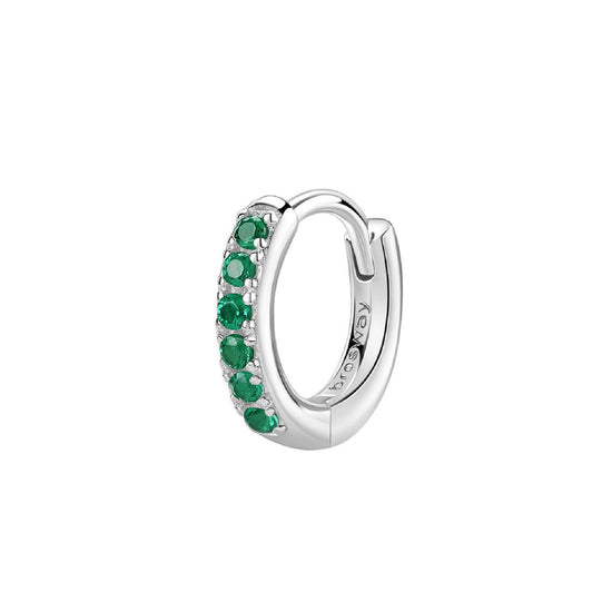 Orecchino cerchio donna Brosway Fancy in argento 12 mm con zirconi verdi FLG80-1