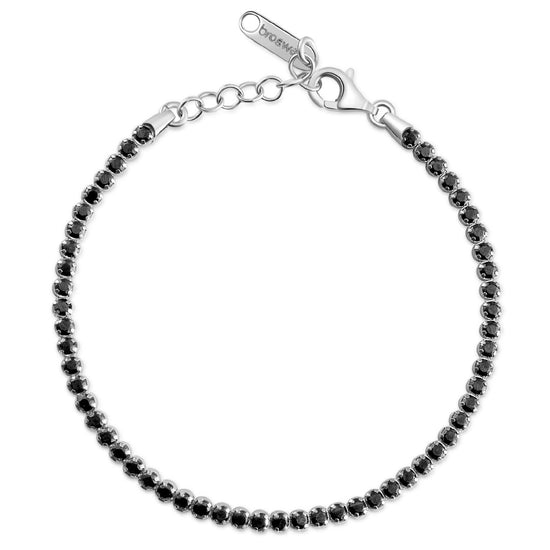 Bracciale tennis Brosway Francy donna in argento con zirconi neri FMB110-1