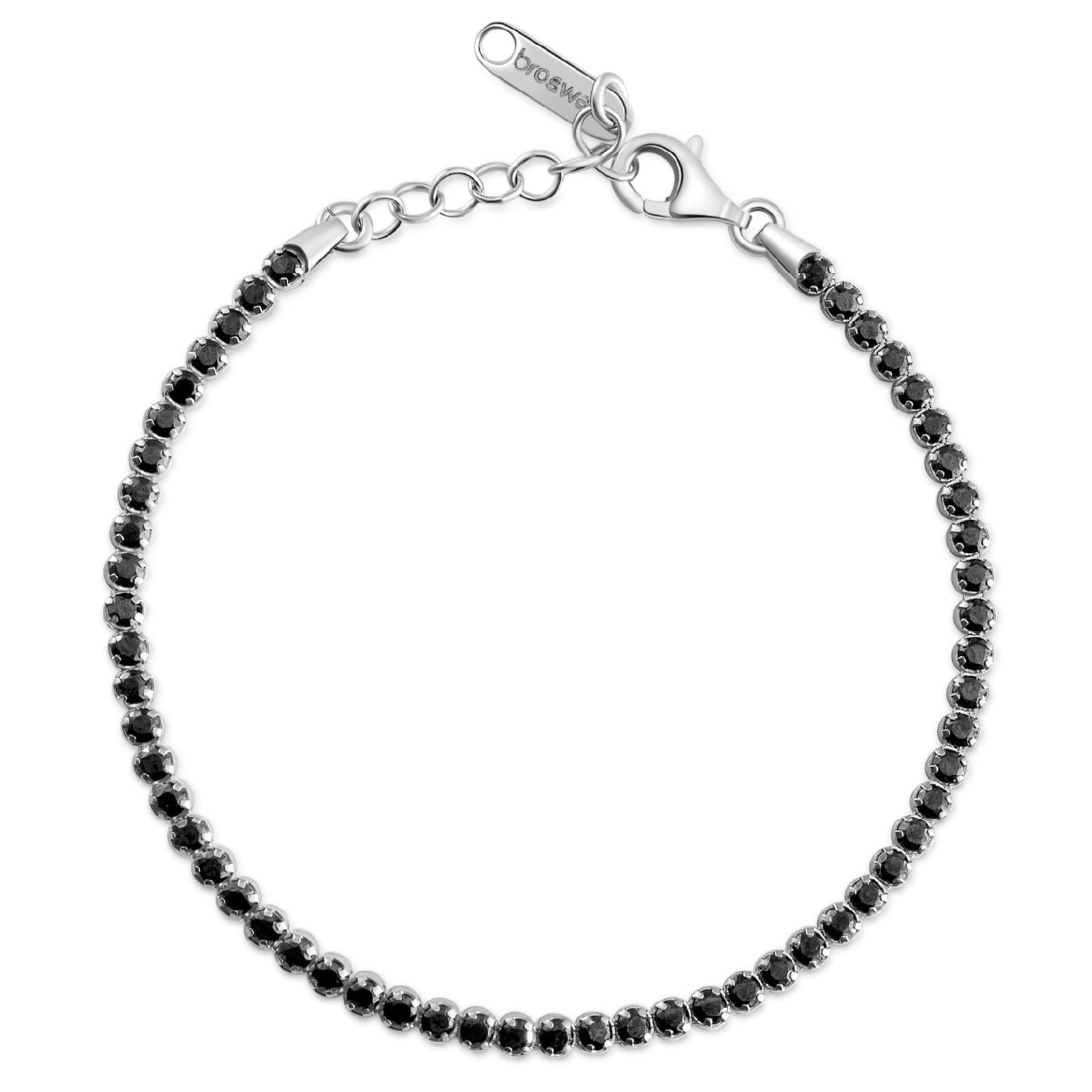 Bracciale tennis Brosway Francy donna in argento con zirconi neri FMB110-1