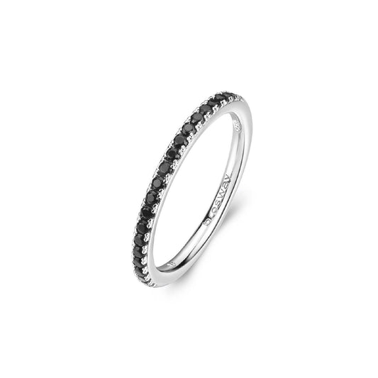Anello veretta donna Brosway Fancy in argento con zirconi neri FMB69-1
