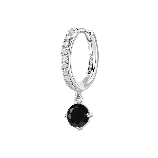 Orecchino donna Brosway Fancy in argento con zirconi bianchi e uno nero FMB86-1