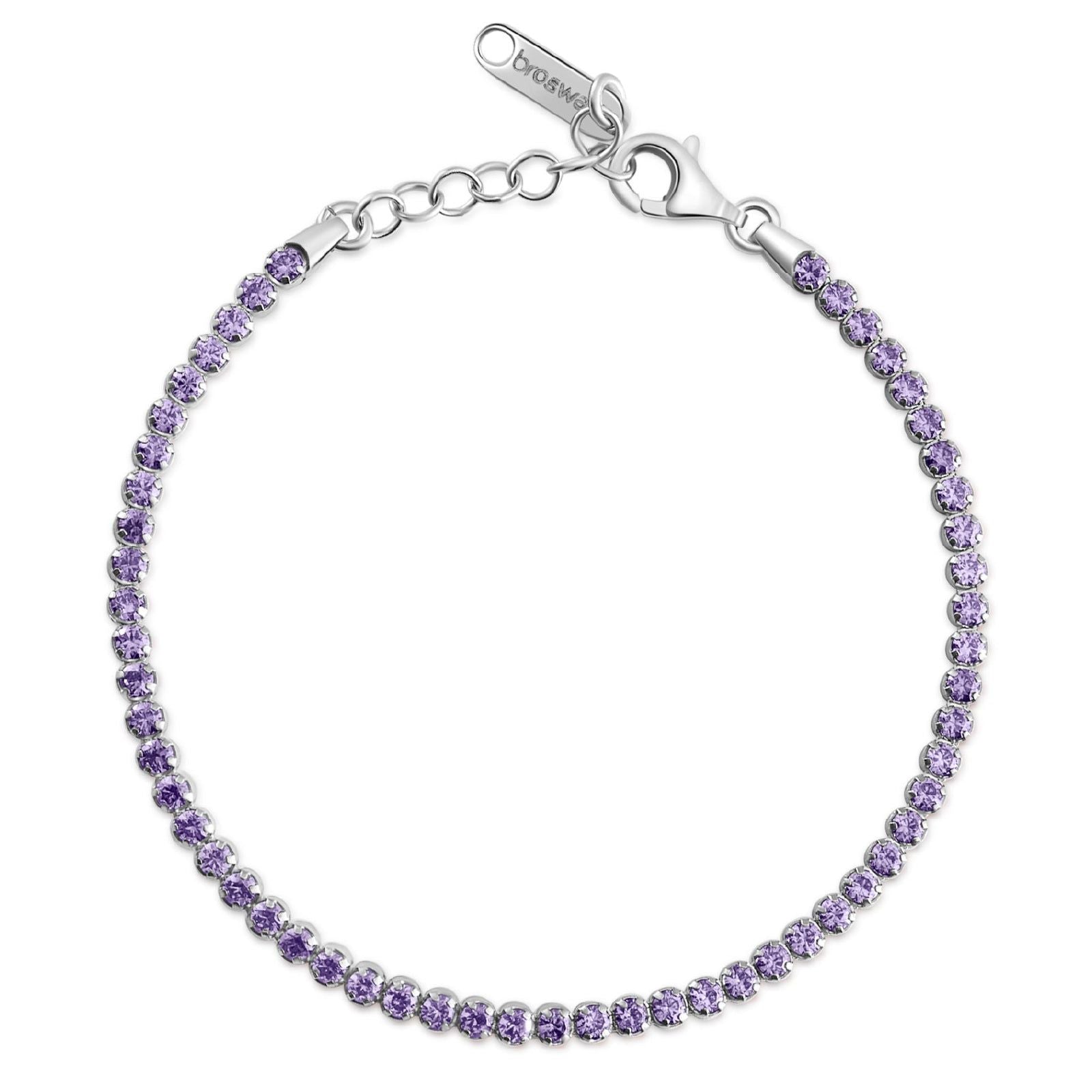 Bracciale tennis Brosway Francy donna in argento con zirconi viola FMP107-1