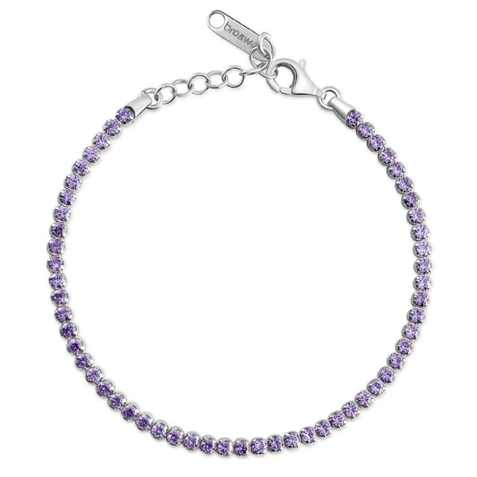 Bracciale tennis Brosway Francy donna in argento con zirconi viola FMP107-1