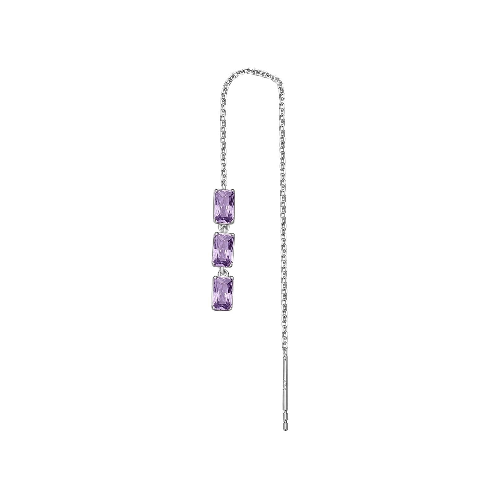 Orecchino saliscendi pendente Brosway Fancy donna in argento e zirconi viola FMP23-1