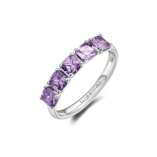 Anello veretta da donna Brosway Fancy in argento con zirconi viola FMP24-1