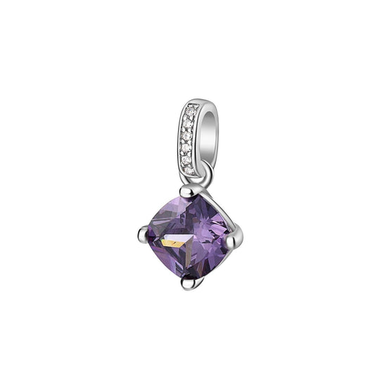 Charm donna Brosway Fancy argento zirconi bianchi quadrato viola FMP25-1