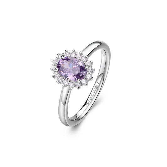 Anello donna Brosway Fancy in argento con zirconi bianchi e uno lilla FMP75-1