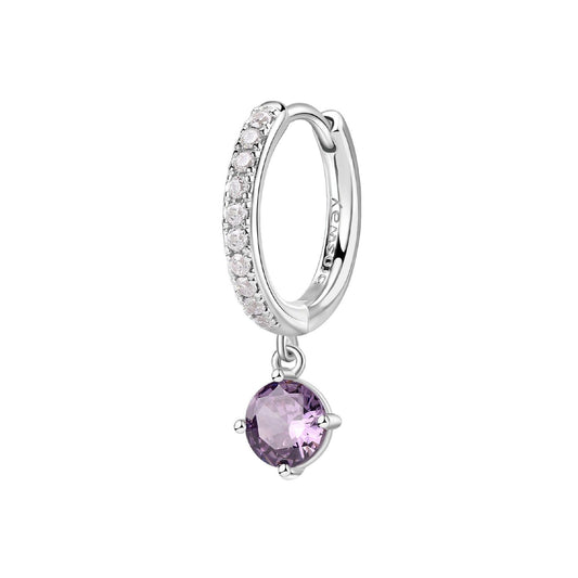 Orecchino donna Brosway Fancy in argento con zirconi bianchi e uno lilla FMP87-1