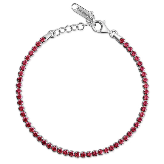 Bracciale tennis Brosway Francy donna in argento con zirconi rosso FPR107-1