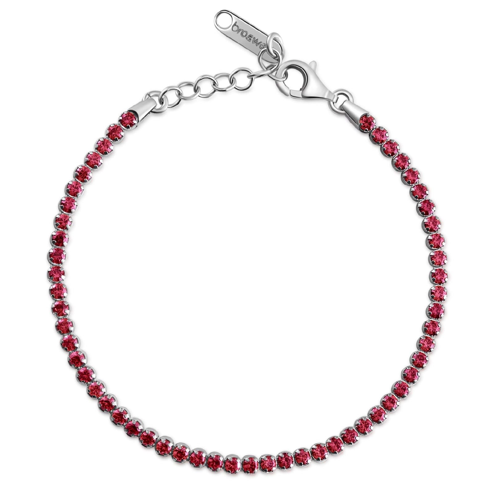 Bracciale tennis Brosway Francy donna in argento con zirconi rosso FPR107-1