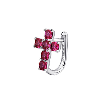 Orecchino a lobo Brosway Fancy donna in argento con croce e zirconi rossi FPR14-1
