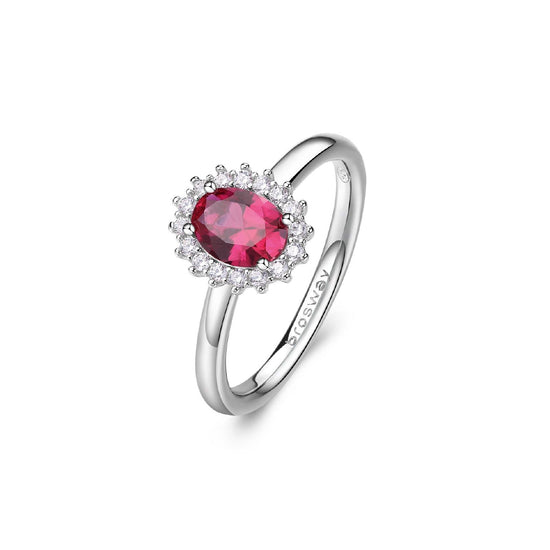 Anello donna Brosway Fancy in argento con zirconi bianchi e uno rosso FPR75-1