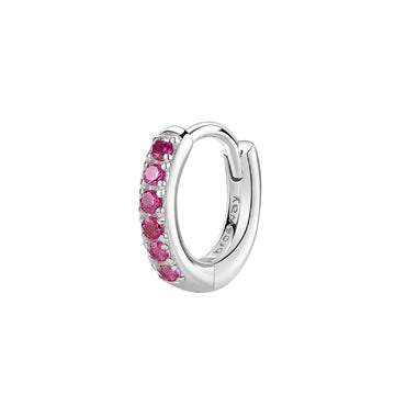 Orecchino cerchio donna Brosway Fancy in argento 12 mm con zirconi rossi FPR84-1