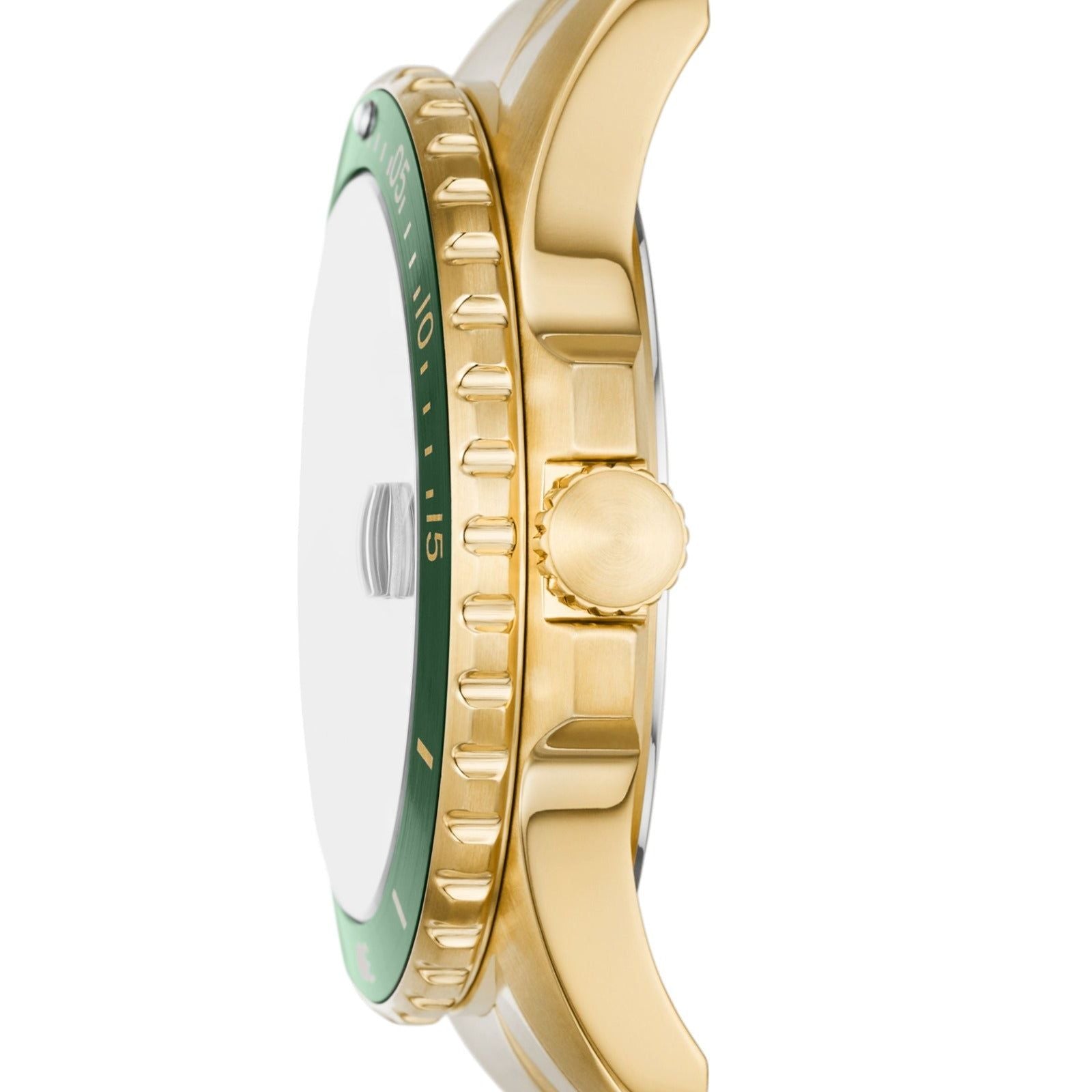 Orologio uomo solo tempo Fossil Blue Dive acciaio oro, verde, datario, cassa 42mm FS6030-3
