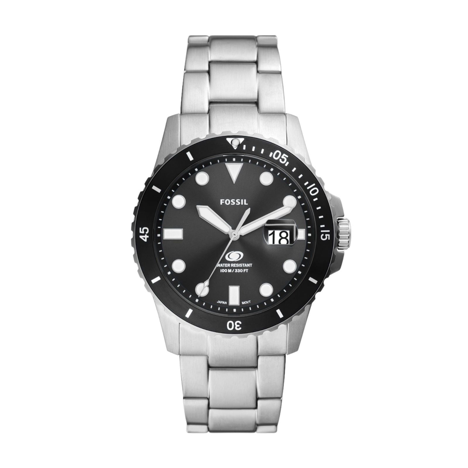Orologio uomo solo tempo Fossil Blue Dive acciaio, nero, datario, cassa 42mm FS6032-1