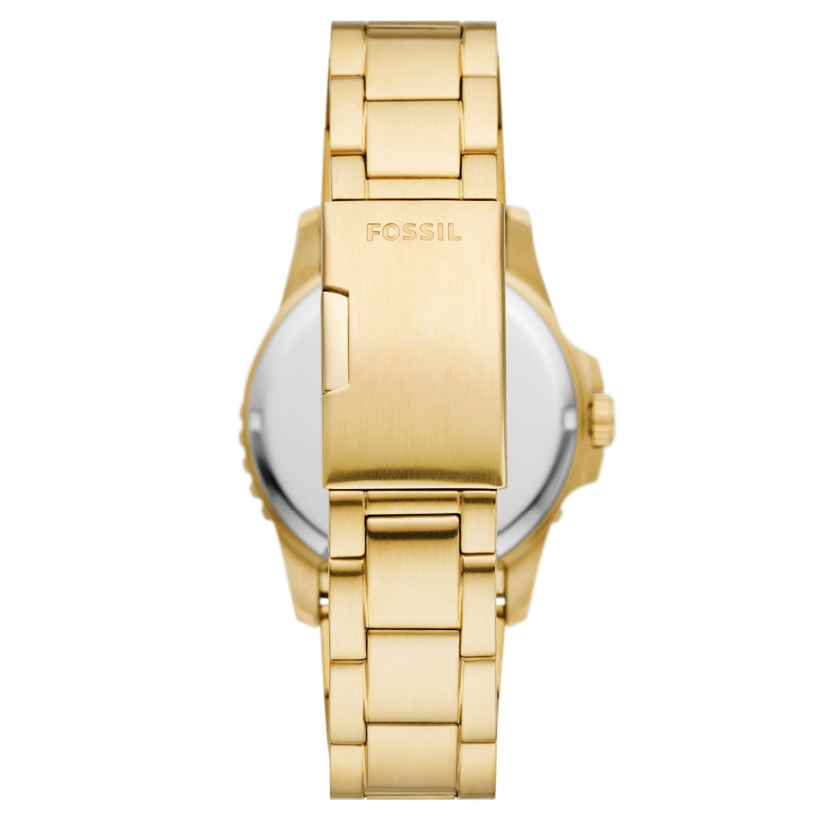 Orologio uomo solo tempo Fossil Blue Dive acciaio oro, nero, datario e cassa 42mm FS6035-2